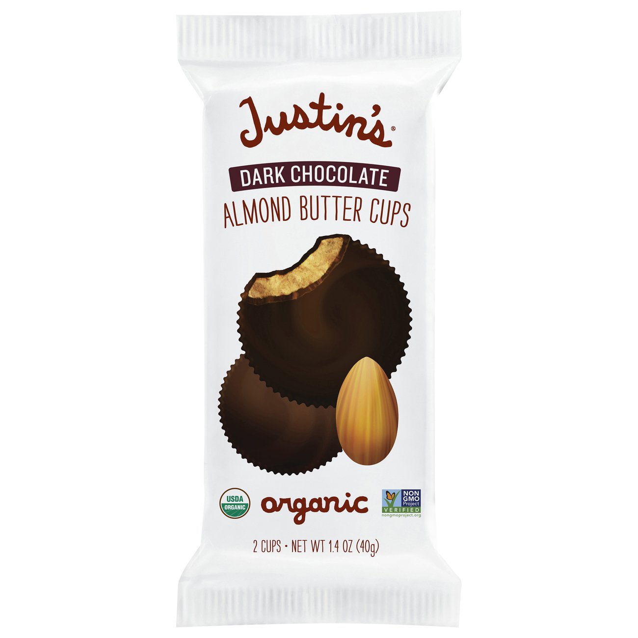 Justin's Organic Dark Chocolate Almond Butter Cups - Shop Candy at H-E-B