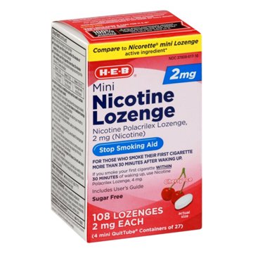 H-E-B Mini 2 mg Nicotine Lozenges - Cherry Ice, 108 ct