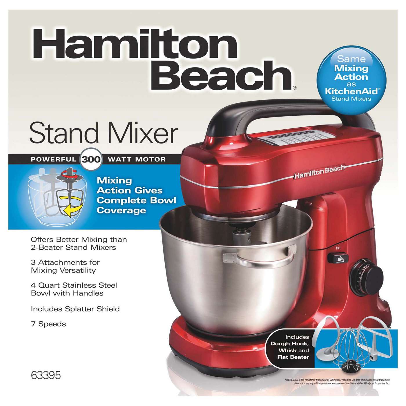 Hamilton Beach Red 7 Speed Stand Mixer; image 3 of 3