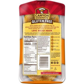 Canyon Bakehouse Gluten Free Honey Whole Grain English Muffins, 4 ct