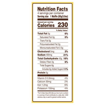 Canyon Bakehouse Gluten Free Honey Whole Grain English Muffins, 4 ct