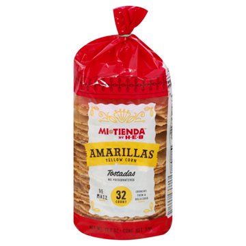 H-E-B Mi Tienda Amarillas de Maiz Yellow Corn Tostadas, 32 ct