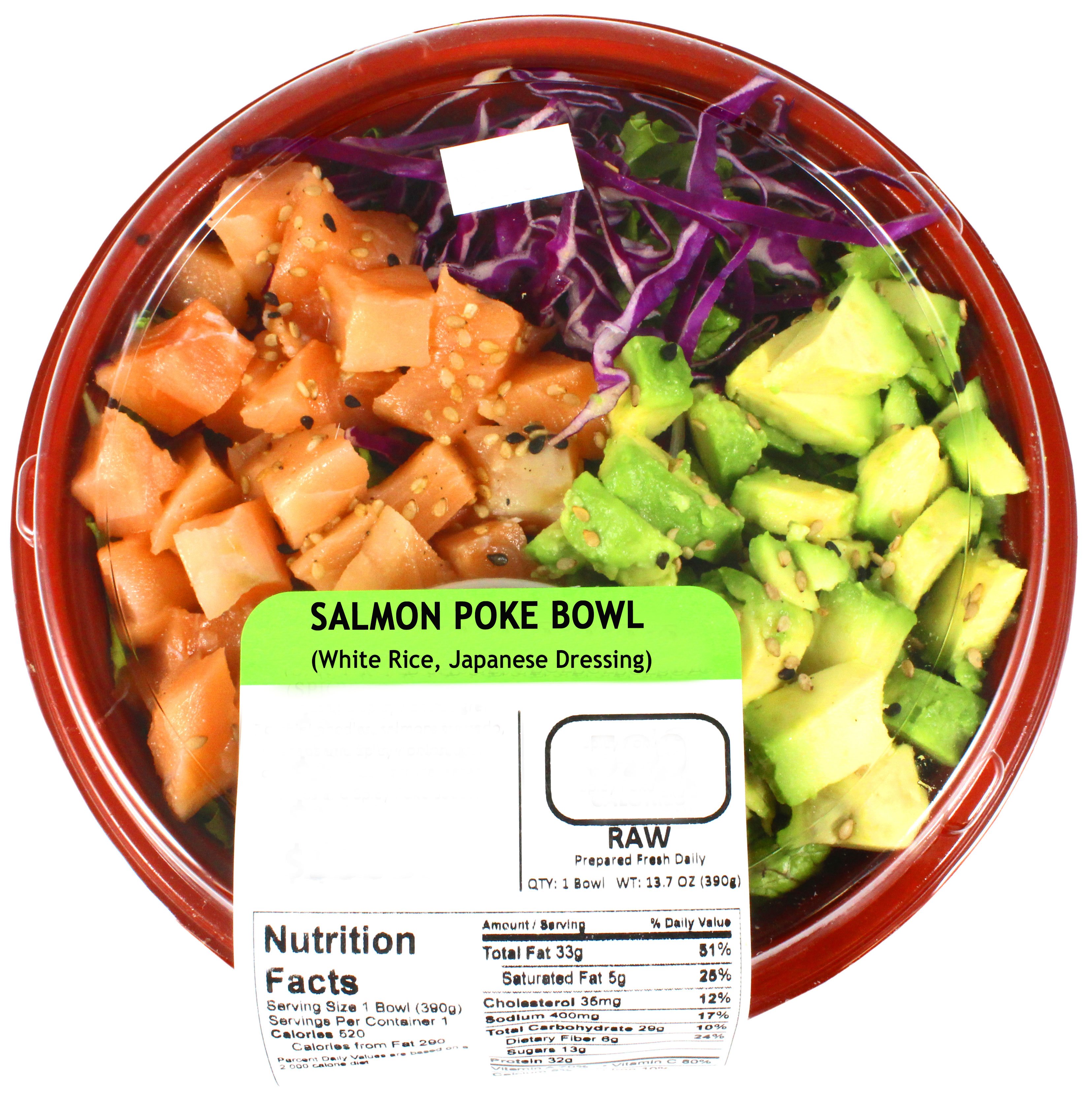 Yummi Sushi Salmon Poke Bowl Veggie & Japanese Dressing, 13 oz