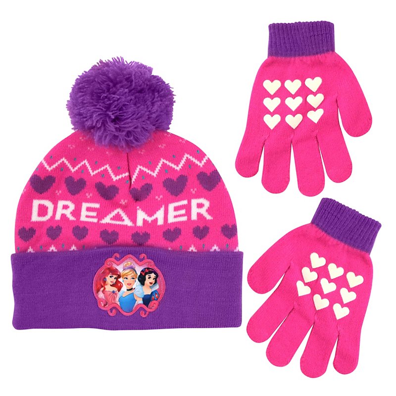 Gloves Disney Princess Girls Set Beanies 