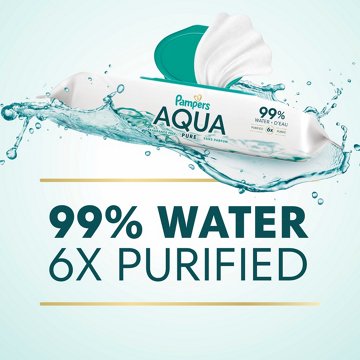Pampers Aqua Pure Baby Wipes 6 pk, 336 ct