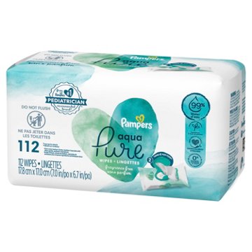 Pampers Aqua Pure Baby Wipes 2 pk, 112 ct