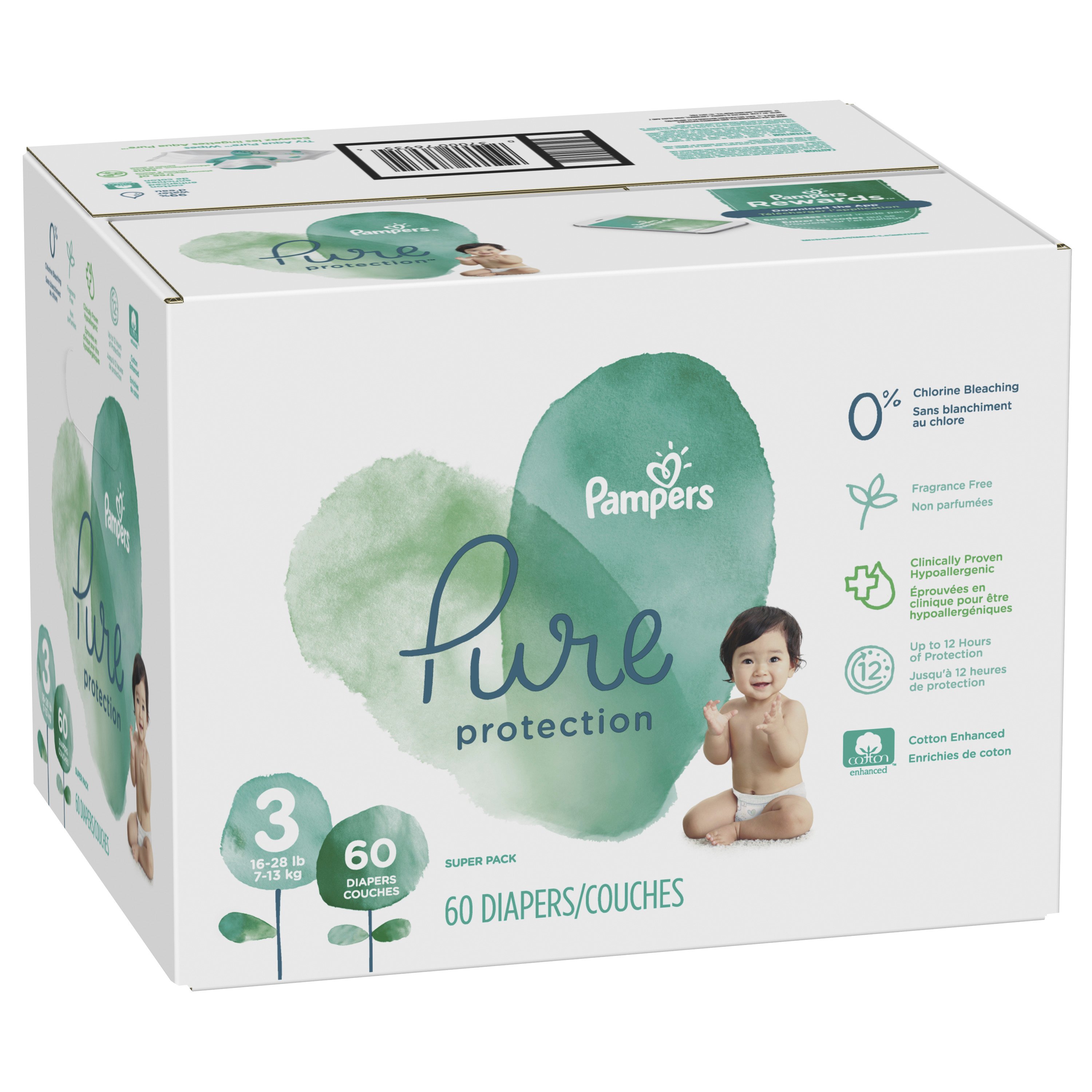 Pampers Pure Protection Diapers 60 Pk - Shop Diapers At H-E-B