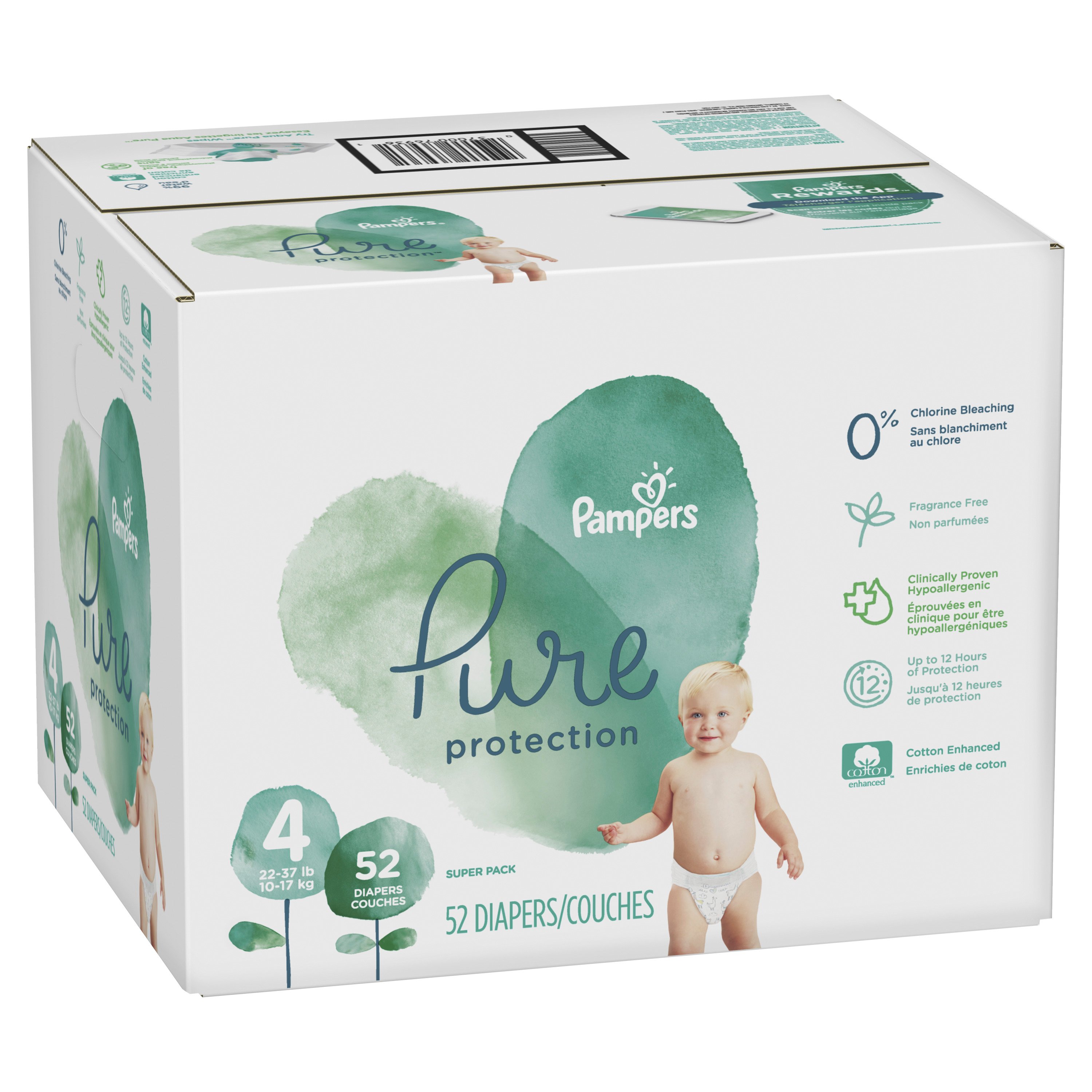 Pampers Pure Protection Diapers 52 pk Shop Diapers at HEB