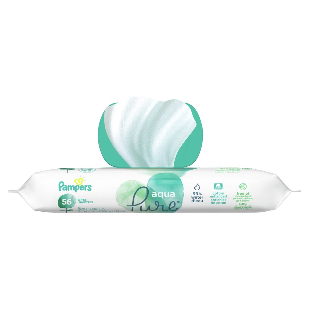 Pampers Aqua Pure Sensitive Baby Wipes 1X Pop-Top - Shop Baby Wipes at H-E-B
