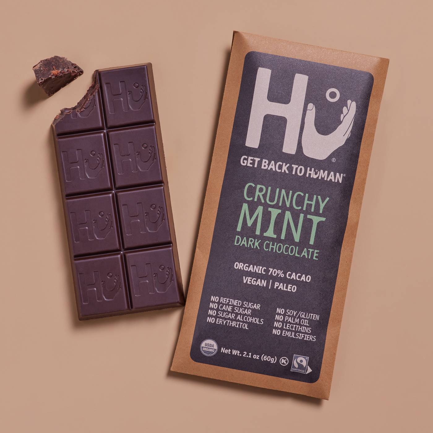 Hu Organic Crunchy Mint Dark Chocolate Bar; image 8 of 9