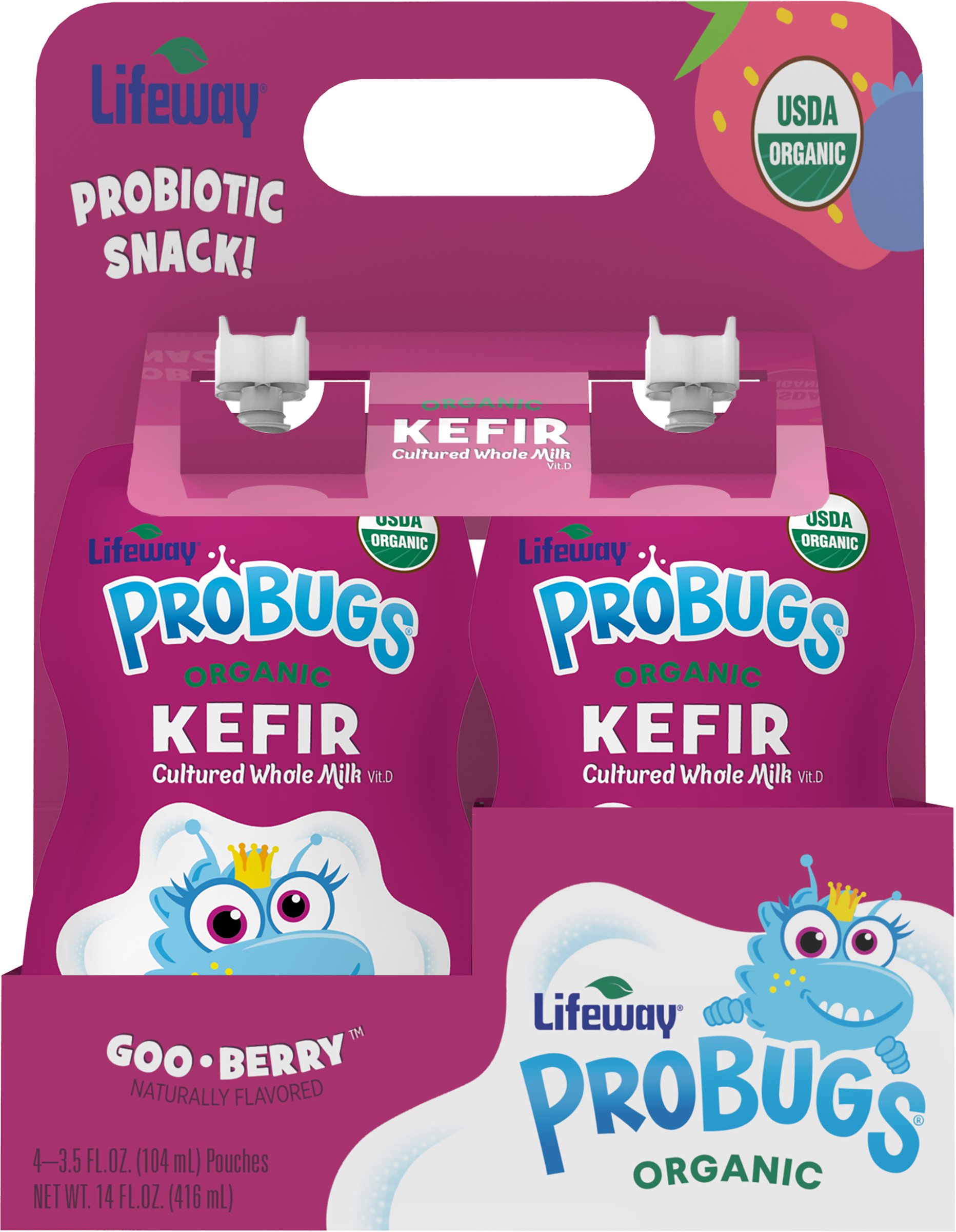 Lifeway Organic Probugs Kefir - Goo Berry, 4 pk | Central Market ...