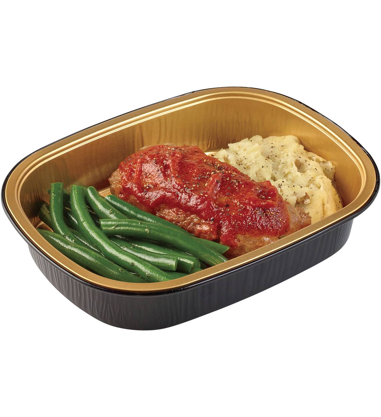 Meal Simple by H-E-B Homestyle Meatloaf, Mashed Potatoes & Green Beans; image 1 of 2