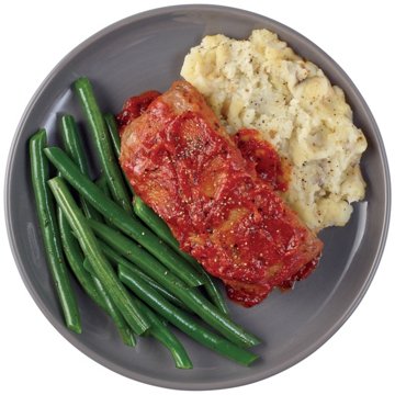 Meal Simple by H-E-B Homestyle Meatloaf, Mashed Potatoes & Green Beans, Avg. 0.95 lb