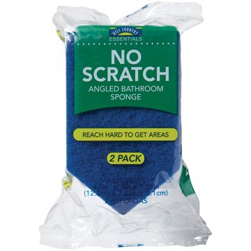 Hill Country Essentials No Scratch Angled Bathroom Sponge, 2 pk