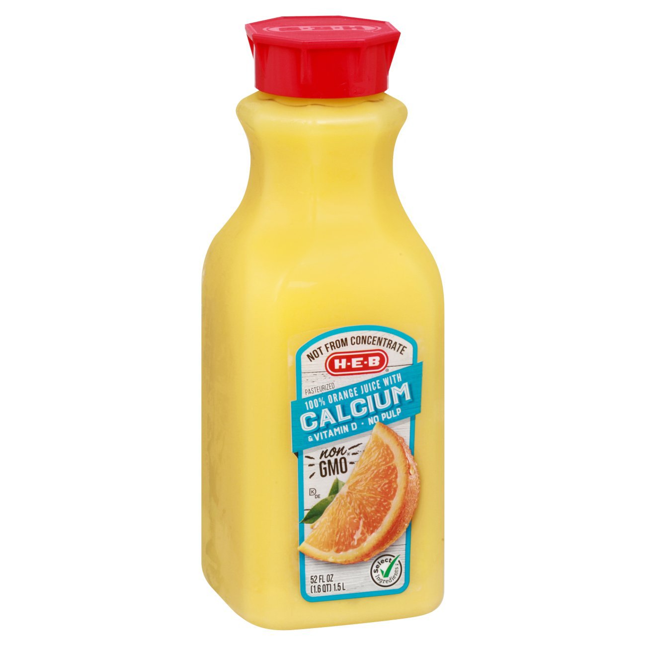 H E B 100 Orange Juice With Calcium And Vitamin D No Pulp Shop Juice