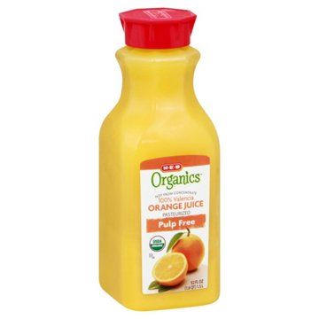 H-E-B Organics 100% Valencia Orange Juice - No Pulp, 52 oz