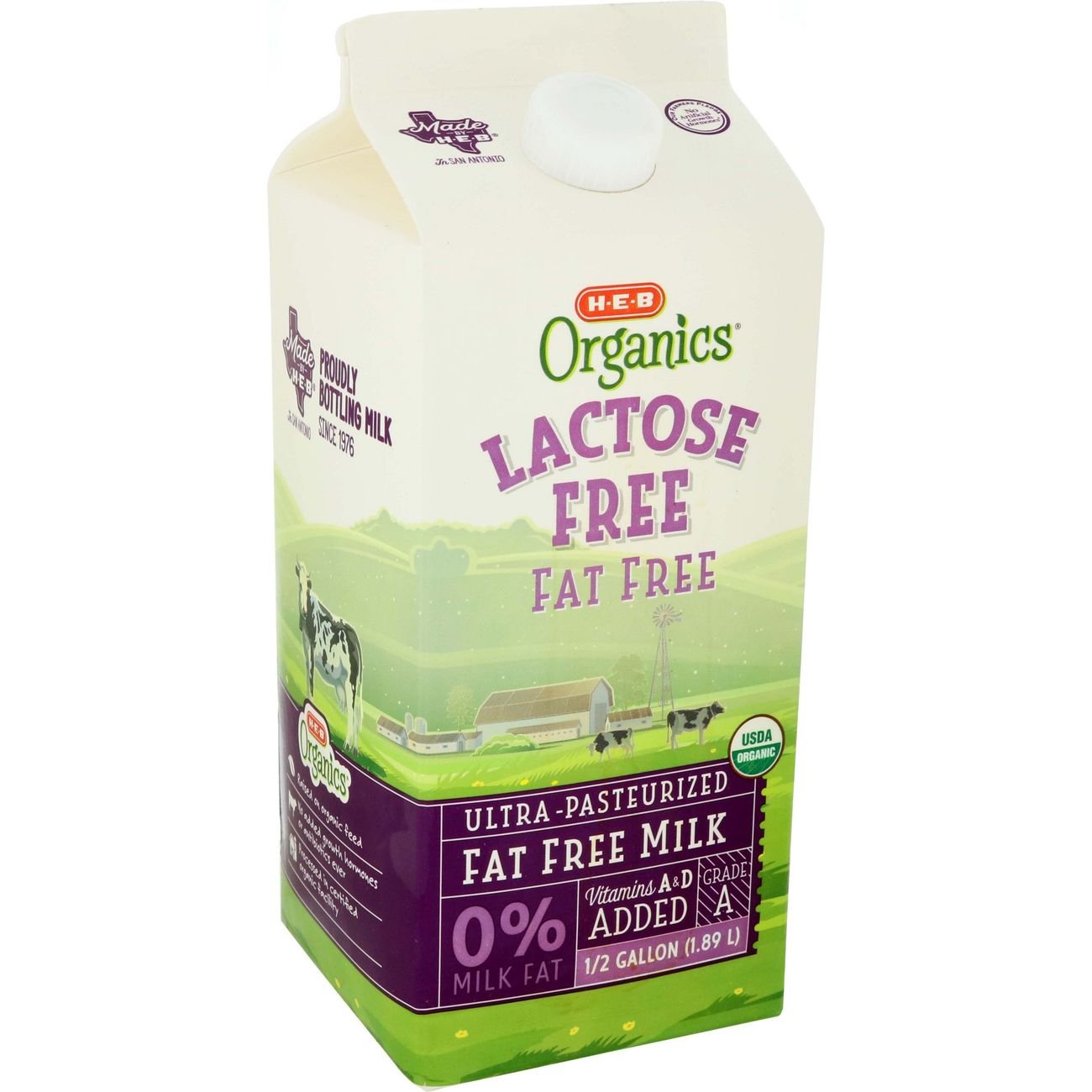 H-E-B Organics Lactose Free Fat Free Milk