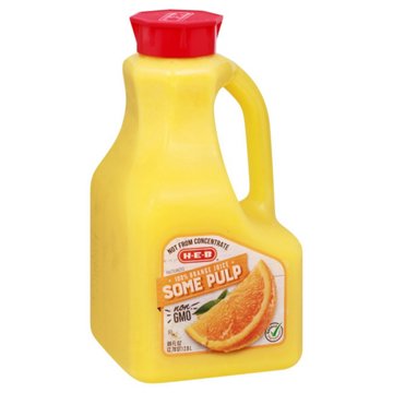 H-E-B 100% Orange Juice - Some Pulp, 89 oz