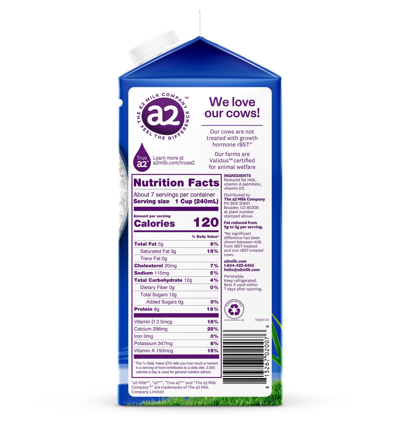 a2 Milk 2% Reduced Fat Milk; image 2 of 4