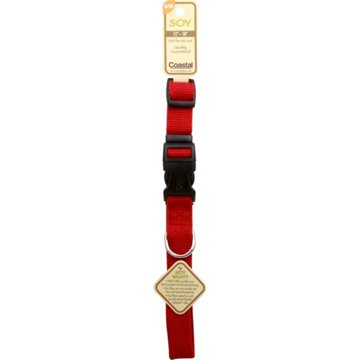 Coastal Pet Products 12-18" Soy Fiber Cranberry Adjustable Small/Medium Dog Collar, EACH