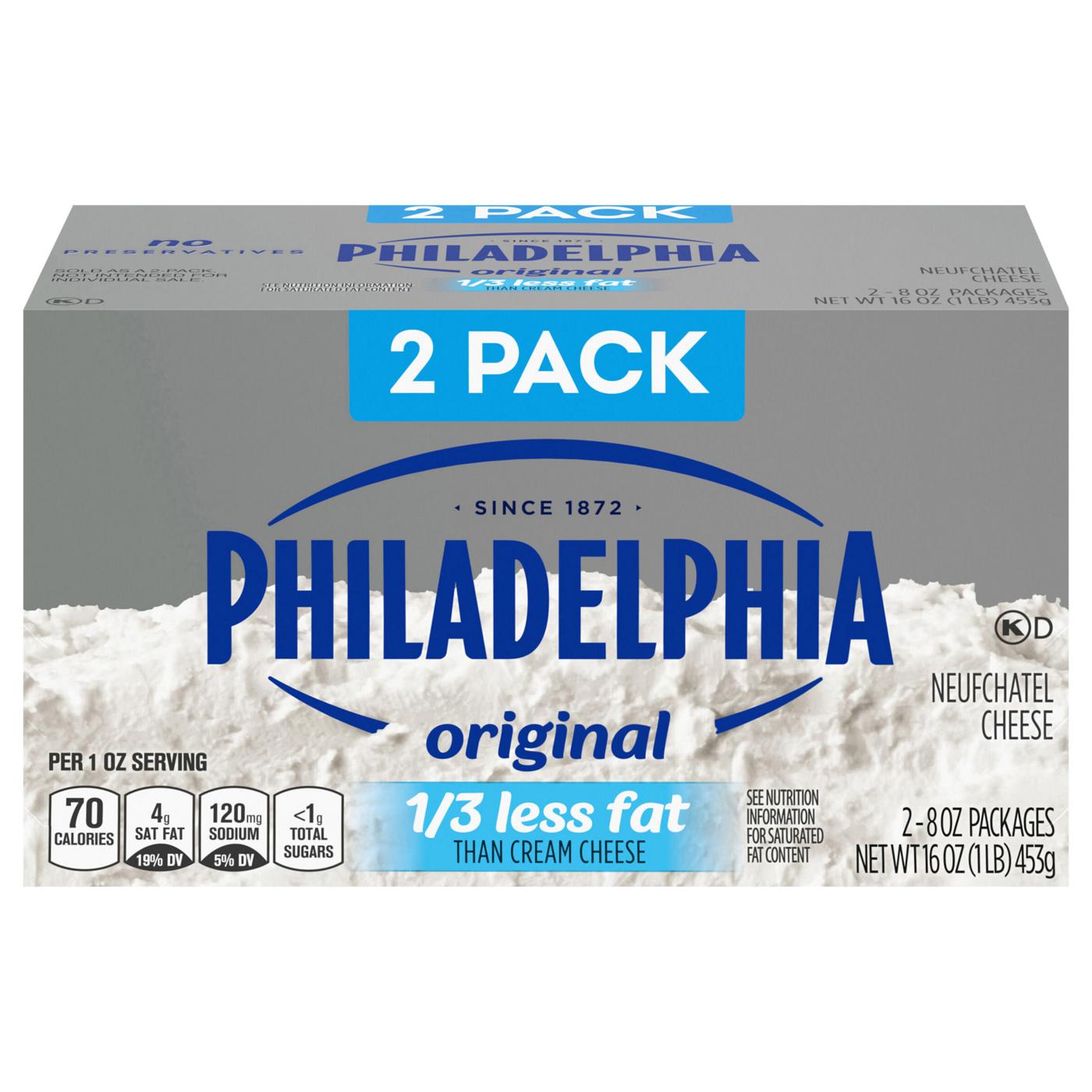 Philadelphia 1/3 Less Fat Neufchatel Cheese; image 1 of 5