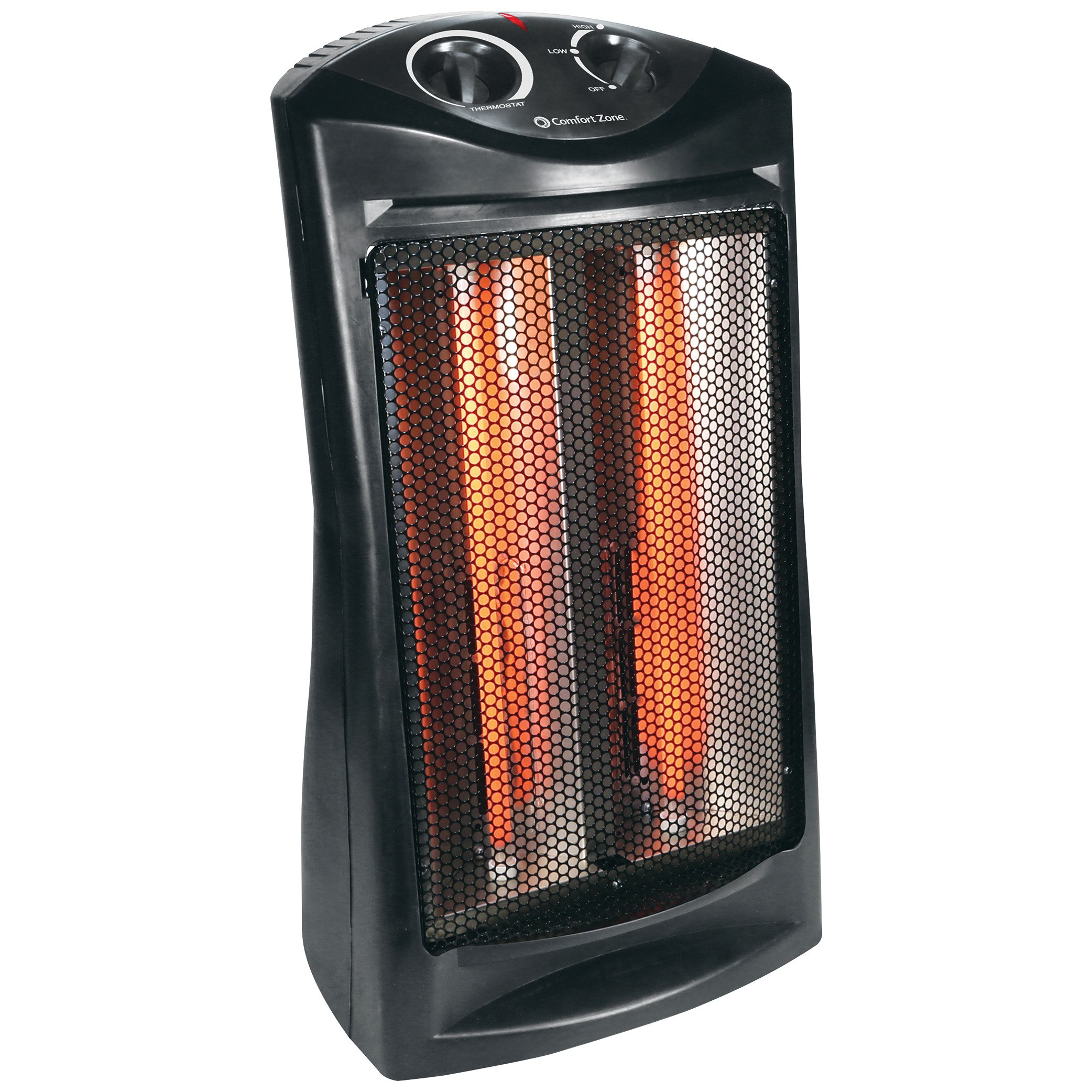 Comfort Zone Black Quartz Radiant Tower Heater Shop Air Conditioners
