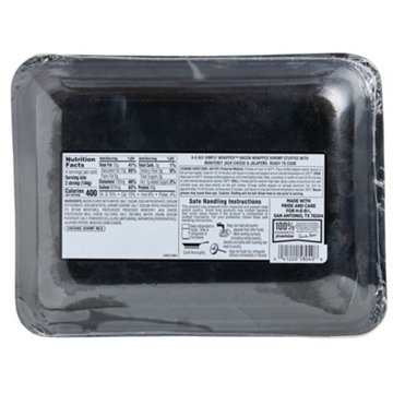 H-E-B Simply Bacon Wrapped Shrimp, Monterey Jack Cheese & Jalapeno, 8 ct