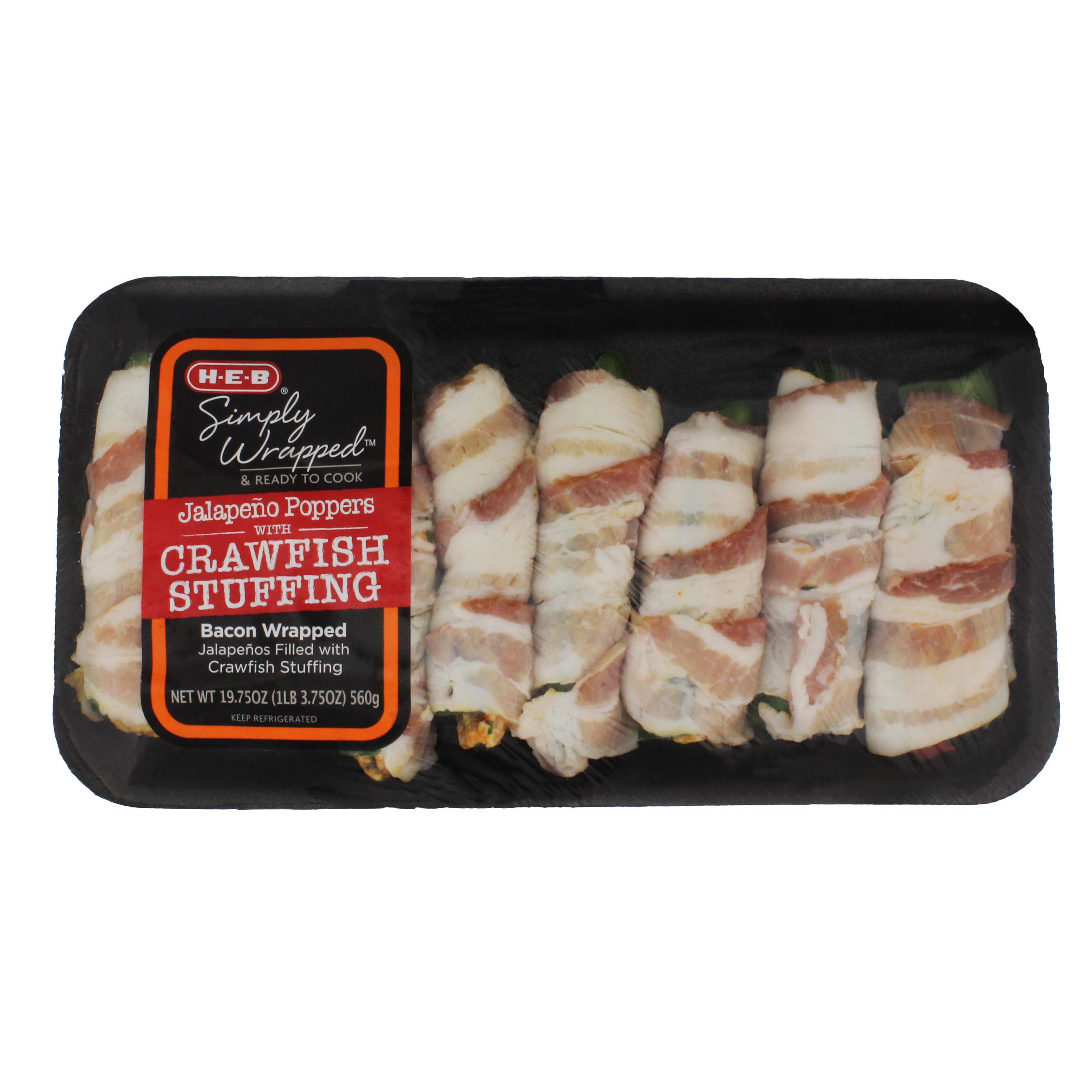 H-E-B Bacon-Wrapped Crawfish Jalapeno Poppers - Shop Ready Meals ...