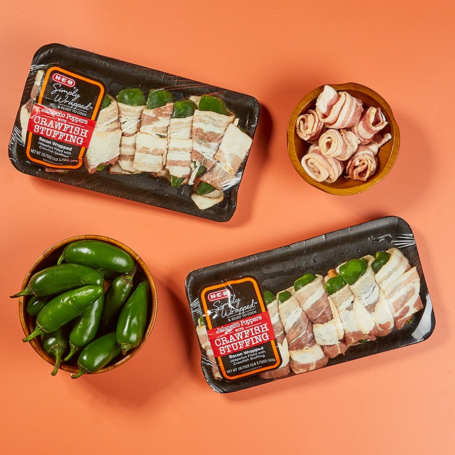 H-E-B Simply Wrapped Crawfish Stuffing Jalapeno Poppers - Shop ...