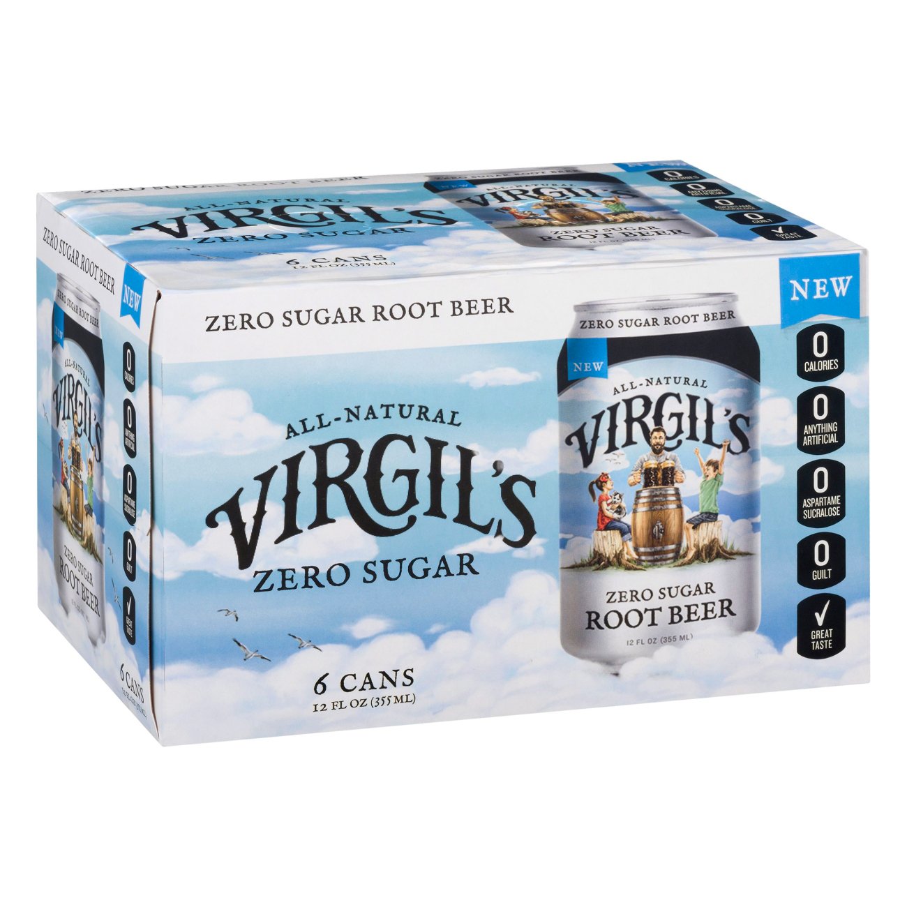 Virgil's Zero Sugar Root Beer 12 oz Cans - Shop Soda at H-E-B