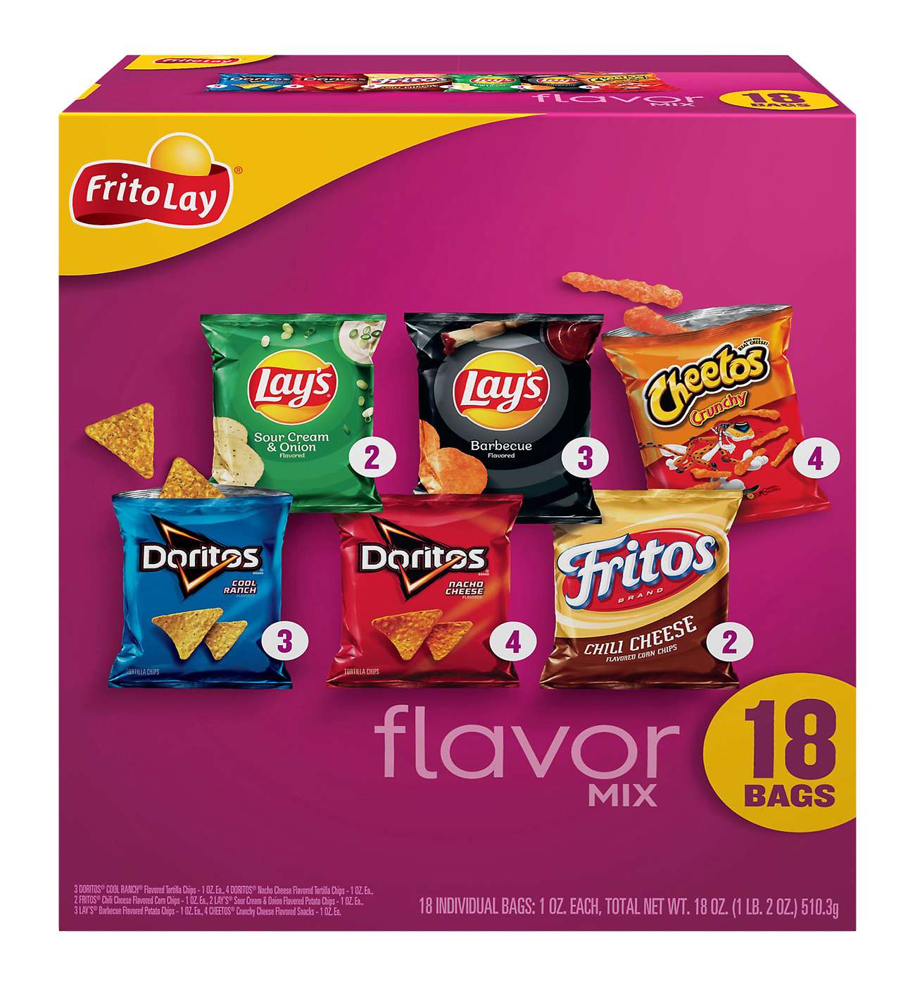 Frito-Lay Lay's Variety Mix of Potato Chips, 30 ct.