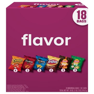 Frito Lay Flavor Mix Chips Multipack 1 oz Bags, 18 ct