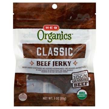 H-E-B Organics 11g Protein Classic Beef Jerky, 3 oz