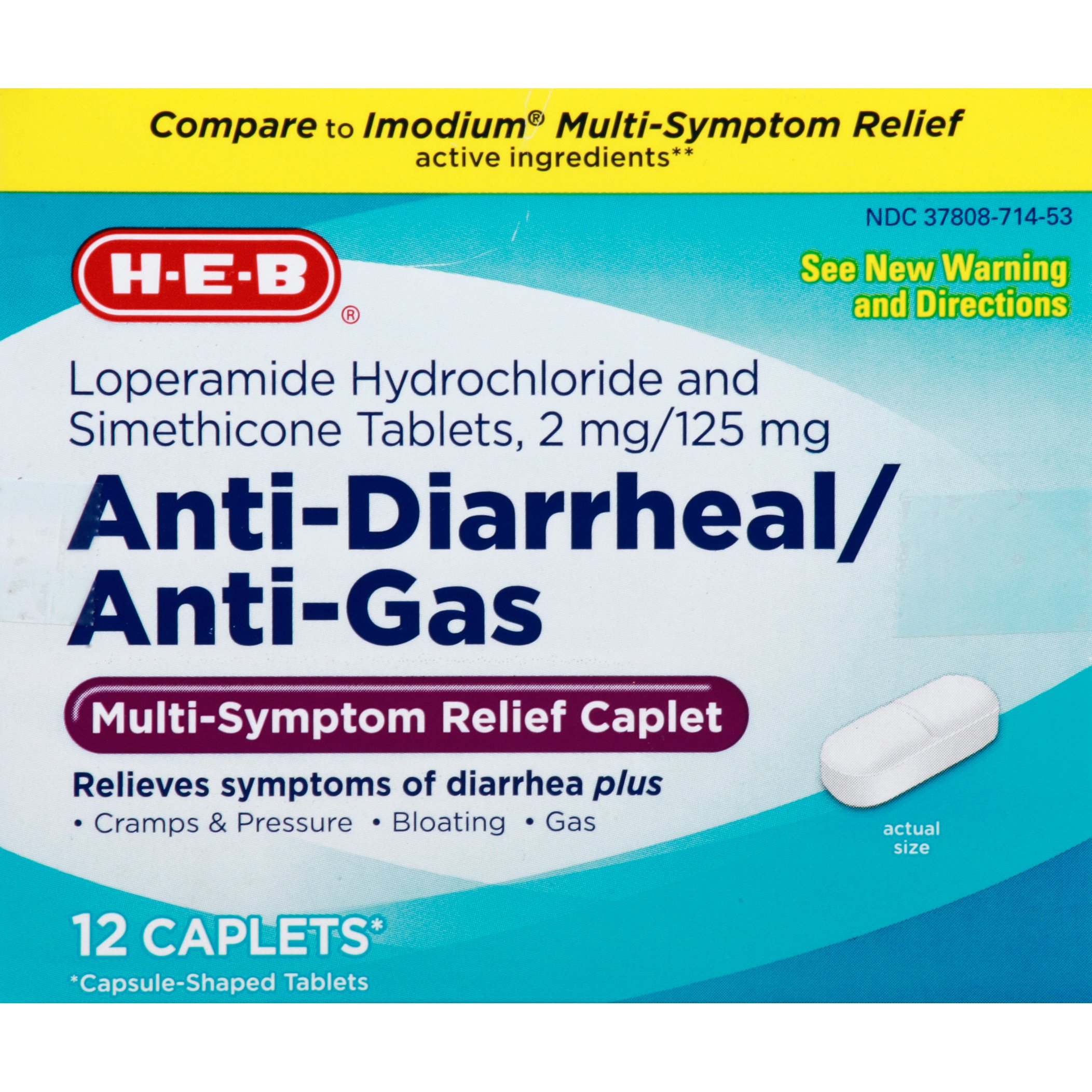 HEB AntiDiarrheal AntiGas Caplets Shop Digestion & Nausea at HEB