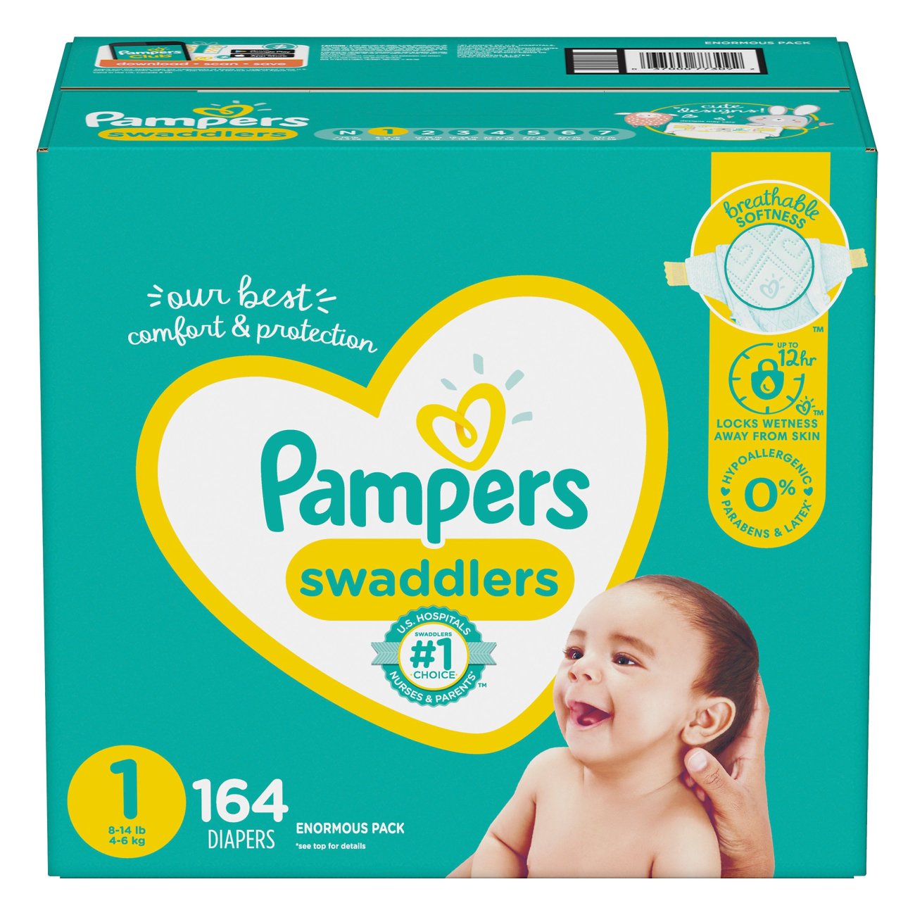 Pampers Swaddlers Newborn Diapers Size 1