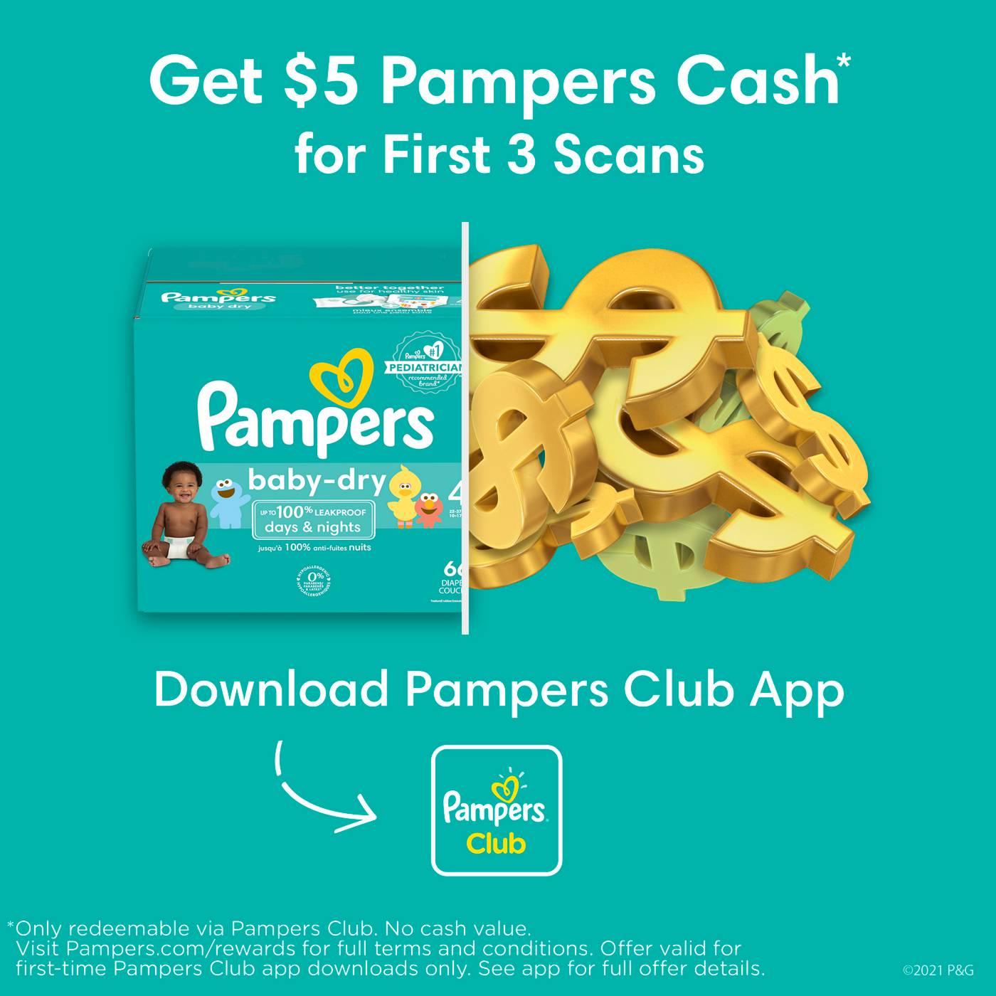 Pampers Baby-Dry Diapers - Size 4; image 2 of 10