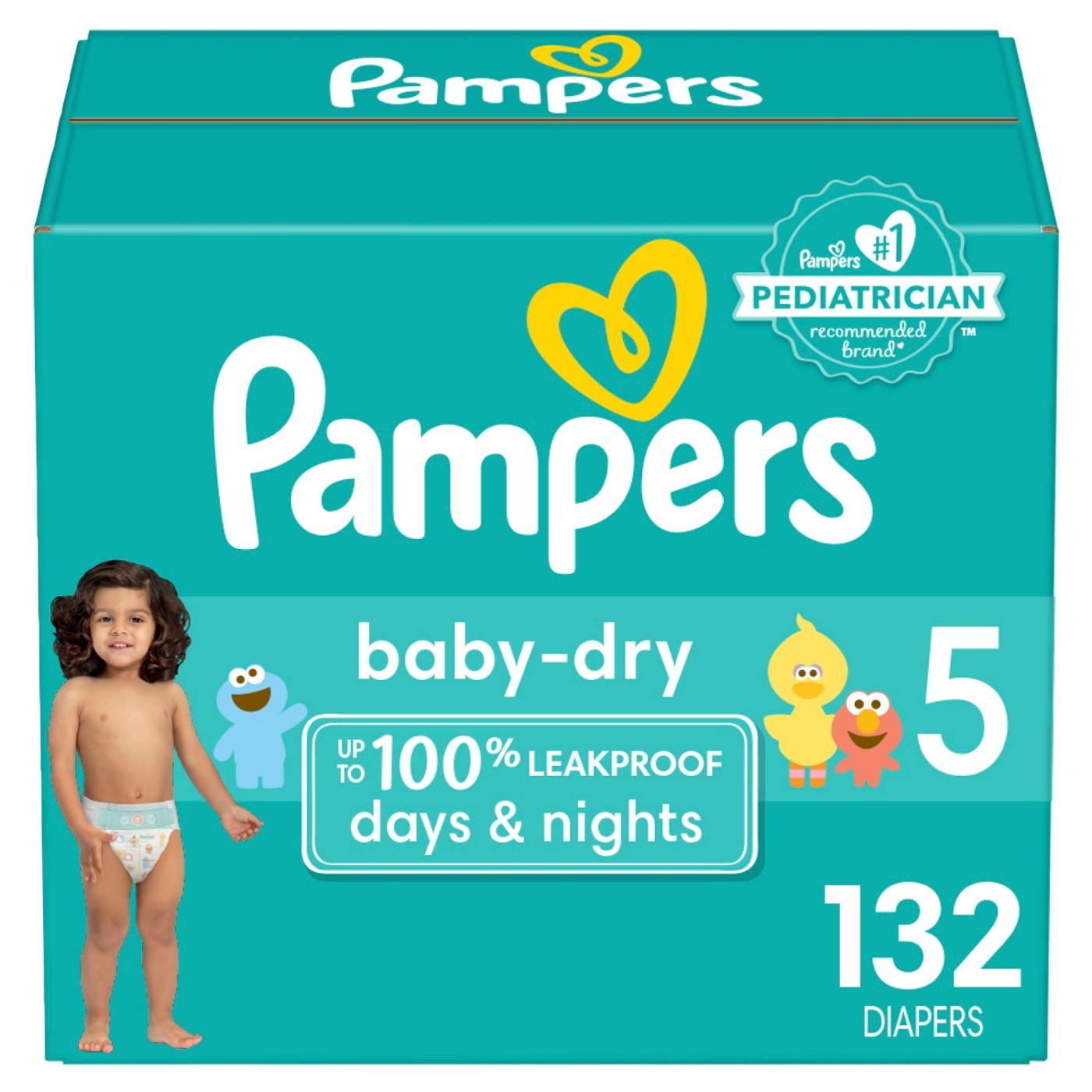 Pampers Baby Dry Ultra Cushiony Diapers - Size 5 (20-37 lbs); image 1 of 10