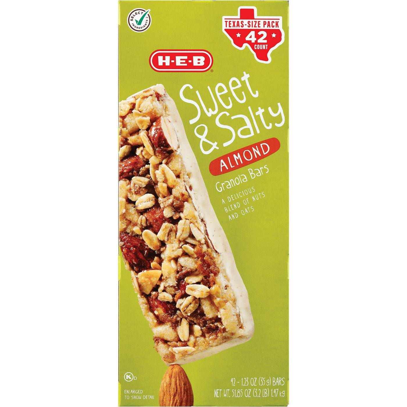 H-E-B Sweet & Salty Almond Granola Bars - Texas-Size Pack; image 1 of 2
