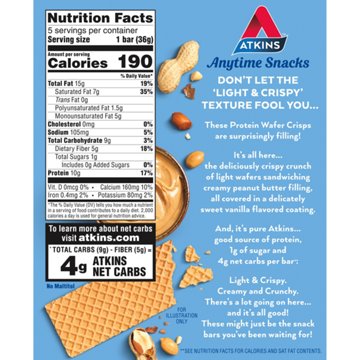 Atkins 11g Protein Wafer Crisps - Peanut Butter