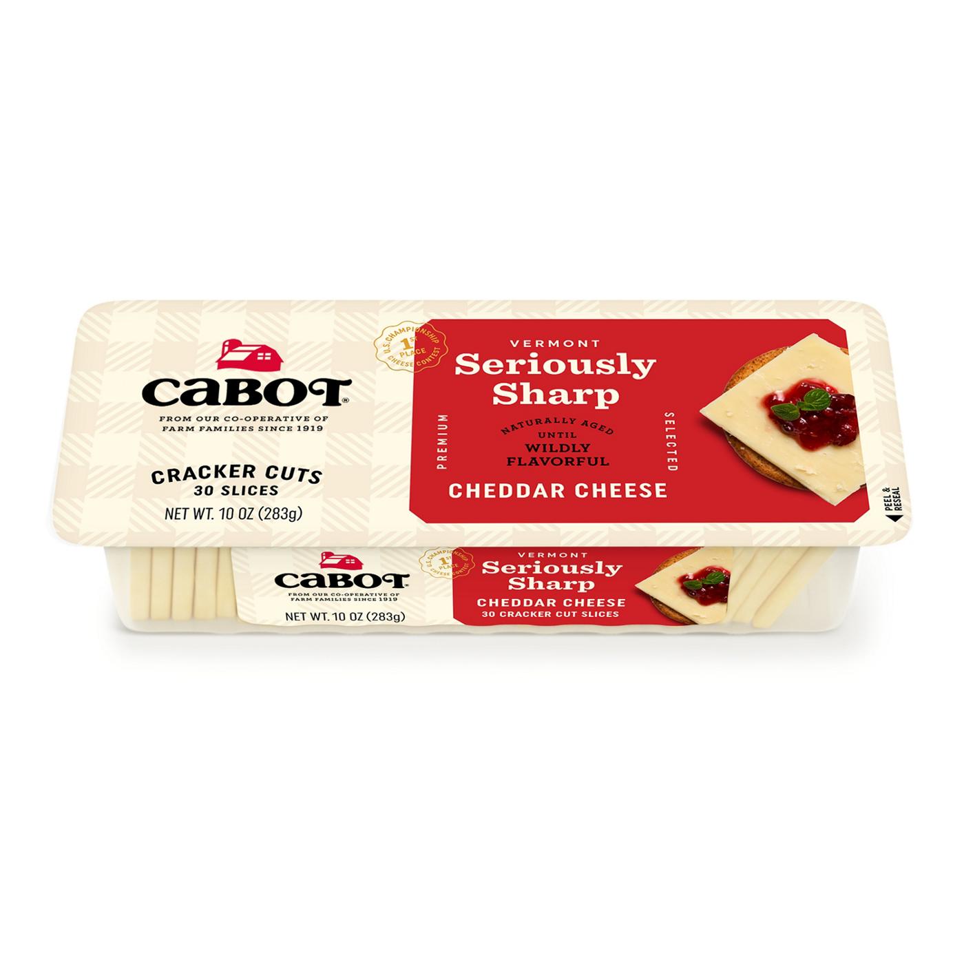 CABOT Vermont Seriously Sharp Cheddar Cracker Cut Cheese; image 1 of 2