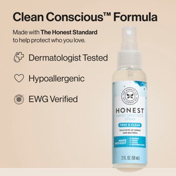The Honest Company Hand Sanitizer Spray Free & Clear, 2 oz