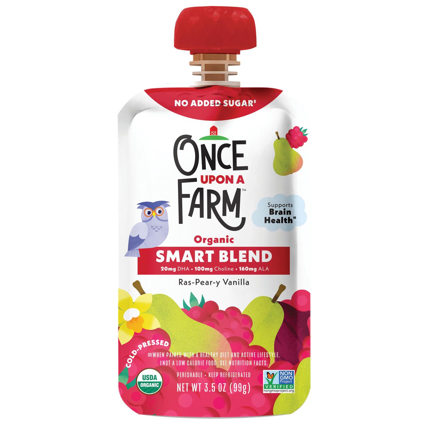 Once Upon a Farm Organic Smart Blend Pouch - Ras-Pear-y Vanilla; image 1 of 2