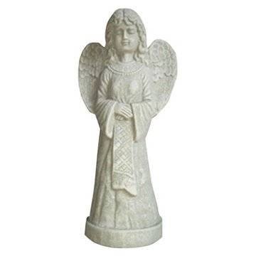 Blue Orange Pottery Angel Statue