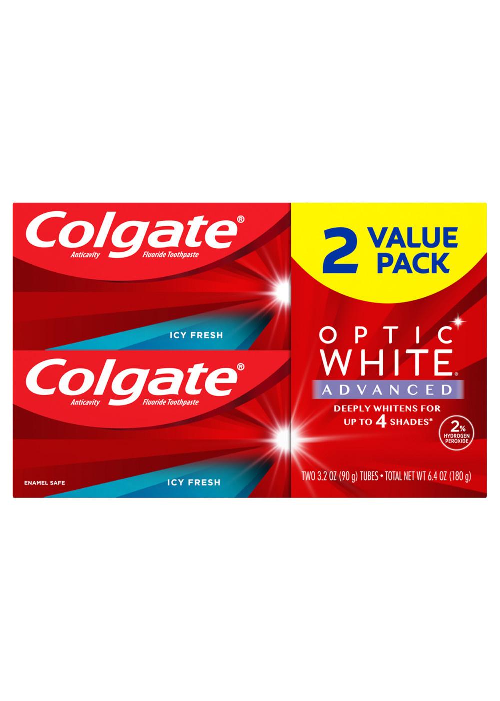 Colgate Optic White Advanced Anticavity Toothpaste - Icy Fresh, 2