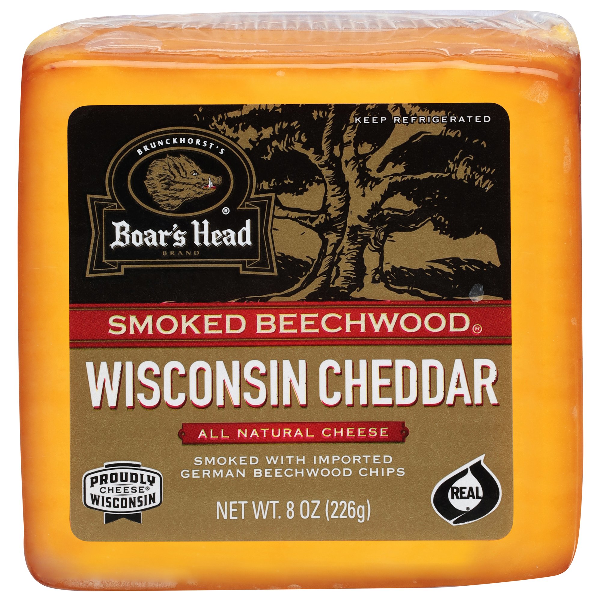 Boar's Head Precut Beechwood Wisconsin Smoked Cheddar Shop Cheese at