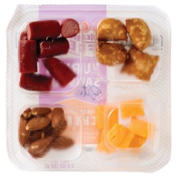 H-E-B Ready, Fresh, Go! Snack Tray - Turkey Sausage Bites & Sharp Cheddar, 2.9 oz