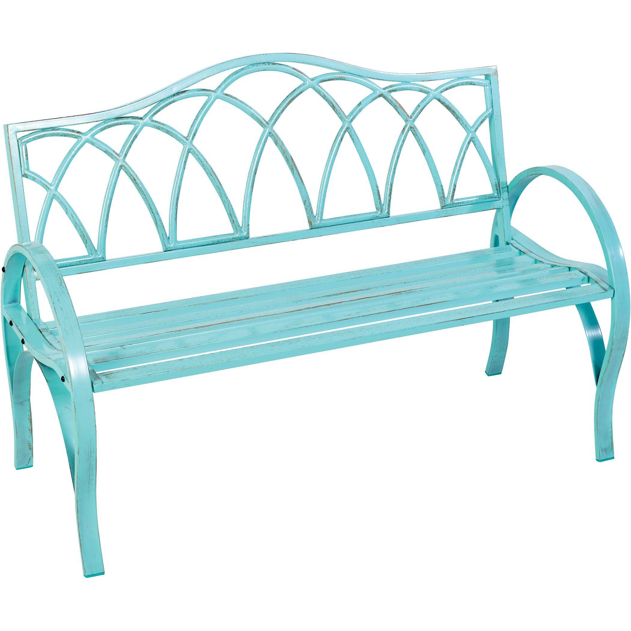 Teal garden deals bench