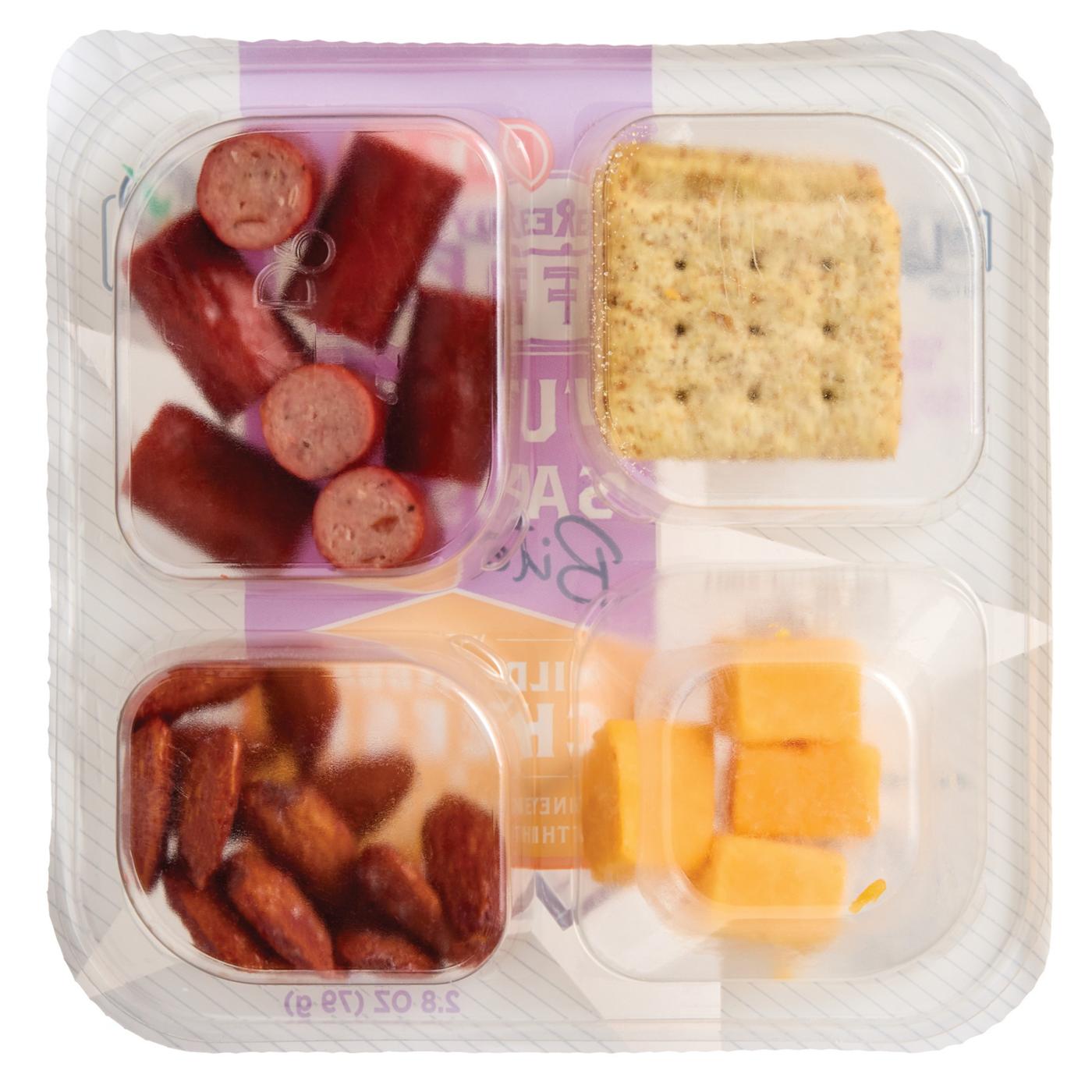 H-E-B Ready, Fresh, Go! Snack Tray - Turkey Sausage Bites & Mild Cheddar; image 2 of 2