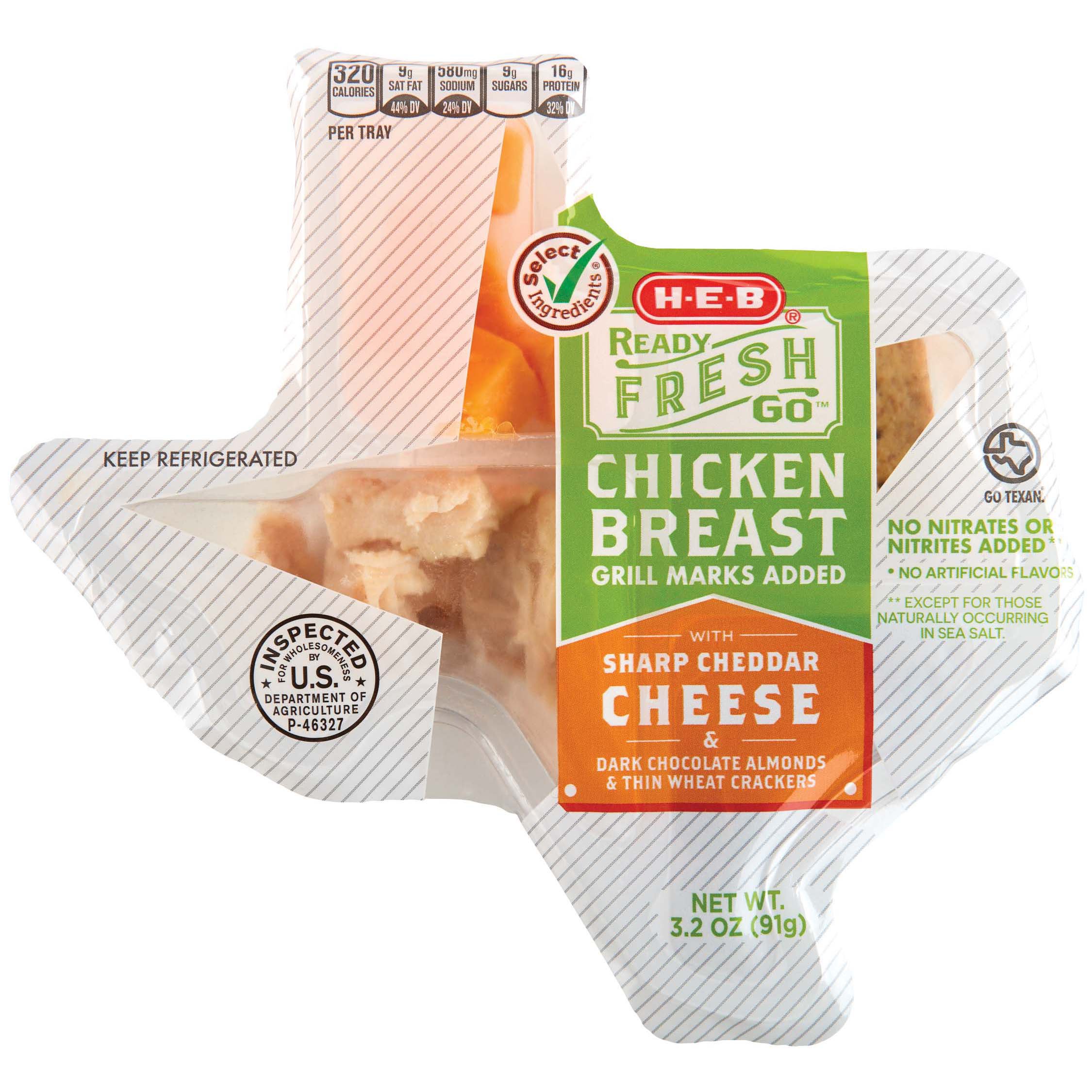 H-E-B Ready Fresh Go! Chicken Breast With Sharp Cheddar Cheese Snack ...