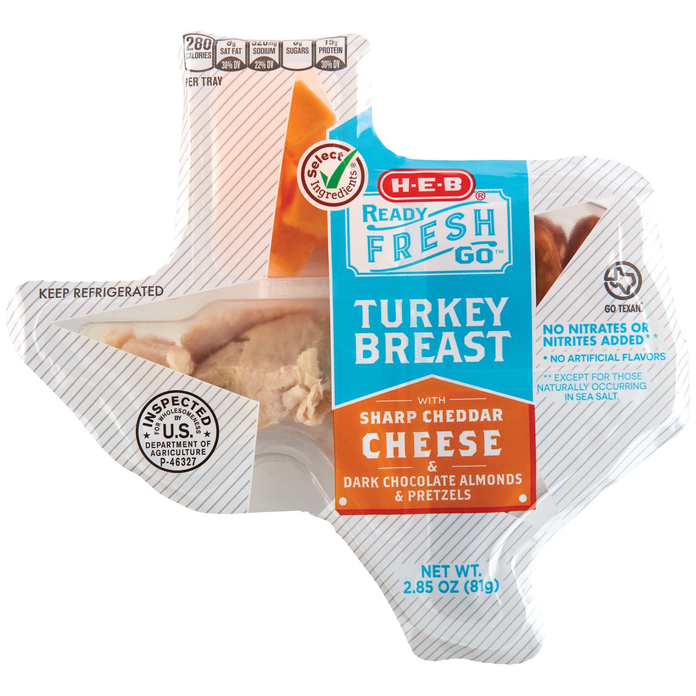 H-E-B Ready Fresh Go! Turkey Breast With Sharp Cheddar Cheese Snack ...